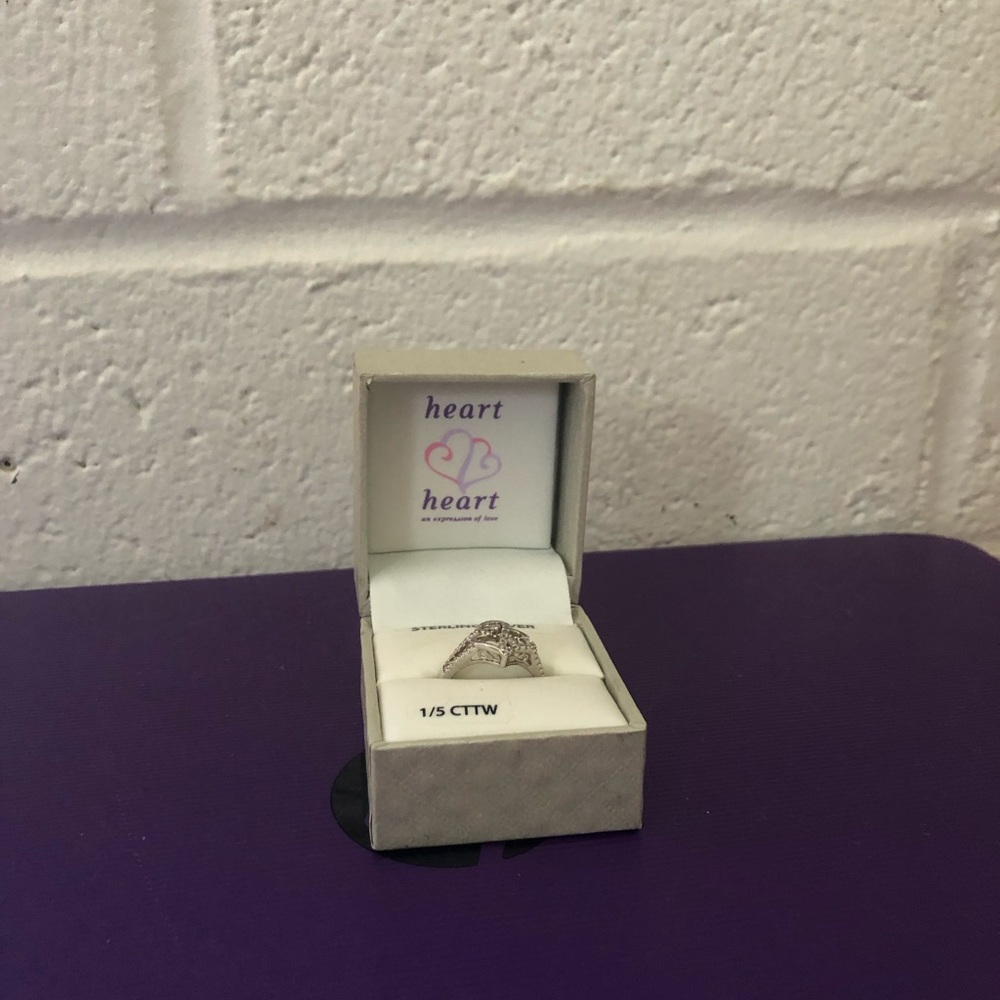 Sterling silver double heart ring